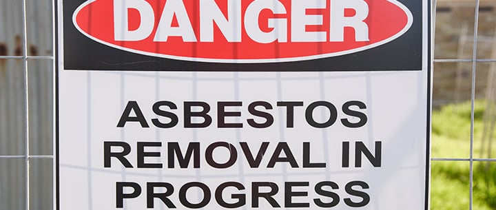 asbestos removal sign