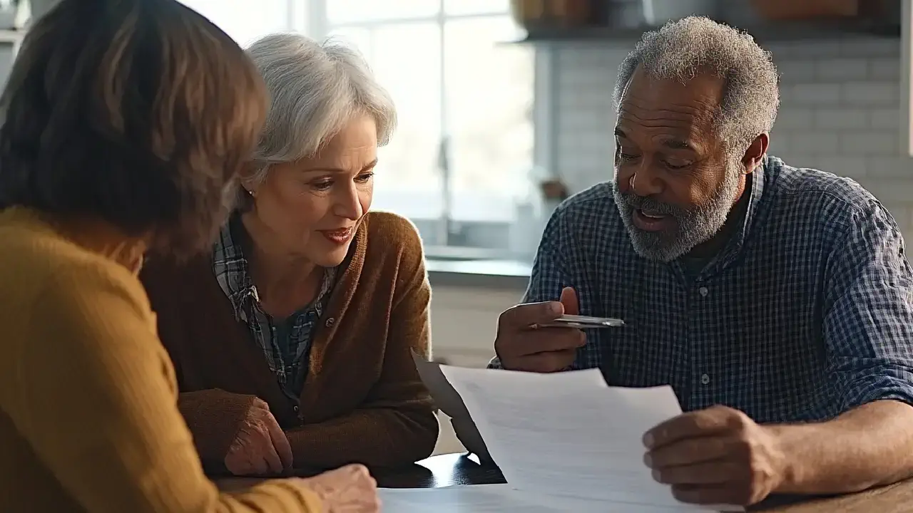 Elderly couple preparing to sign legal document, representing mesothelioma legal proceedings in Little Rock