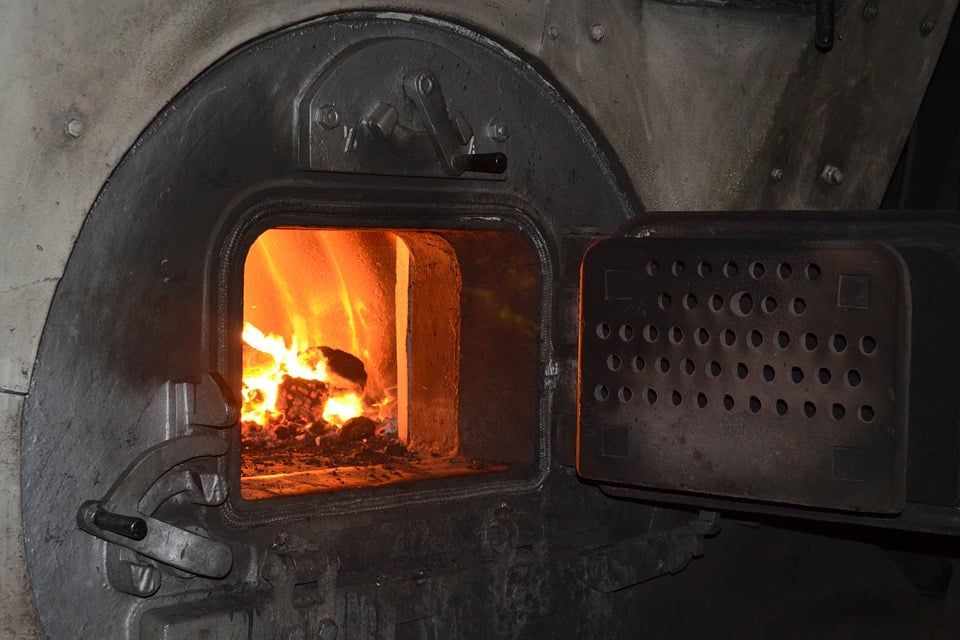 stove in boiler room
