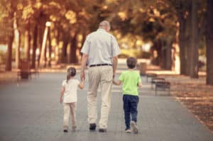 grandfather and grandchildren