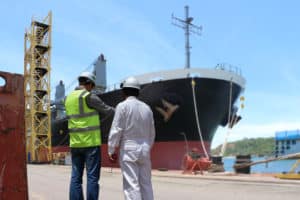 shipyard workers