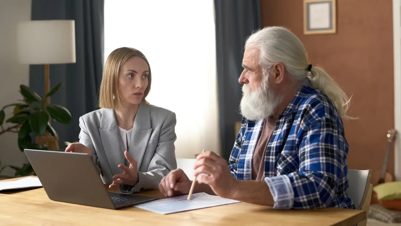 Veteran consulting an attorney about filing a mesothelioma claim.